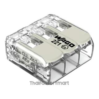 COMPACT Splicing Connector; for all conductor types; for Ex e applications; max. 6 mm²; 3-conductor; with levers; transparent housing; Operating temperature (max.): 105 °C; 6,00 mm²; transparent