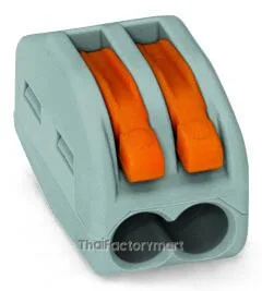 CLASSIC Splicing Connector; for all conductor types; max. 4 mm²; 2-conductor; with levers; gray housing; Surrounding air temperature: max 40°C; 2,50 mm²; gray