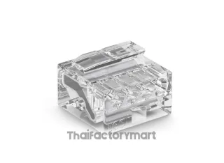 MICRO PUSH WIRE® connector for junction boxes; for solid conductors; max. 0.5 mm Ø; 4-conductor; transparent housing; light gray cover; Surrounding air temperature: max 60°C; transparent